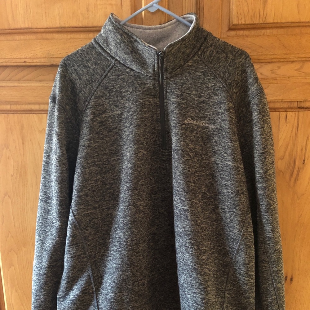Men’s Eddie Bauer fleece quarter-zip pullover.
